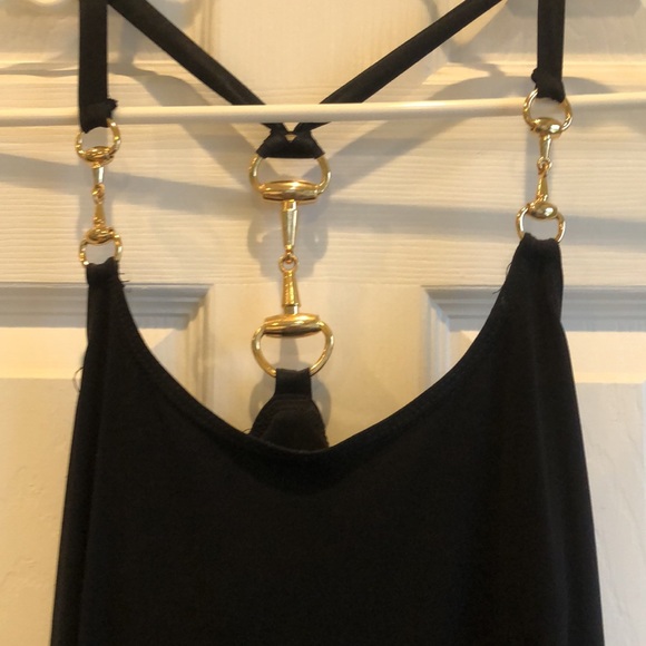 Litlle Black Swing Cocktail Dress with gold hardware accents. Morgan McPheeters - Picture 5 of 10